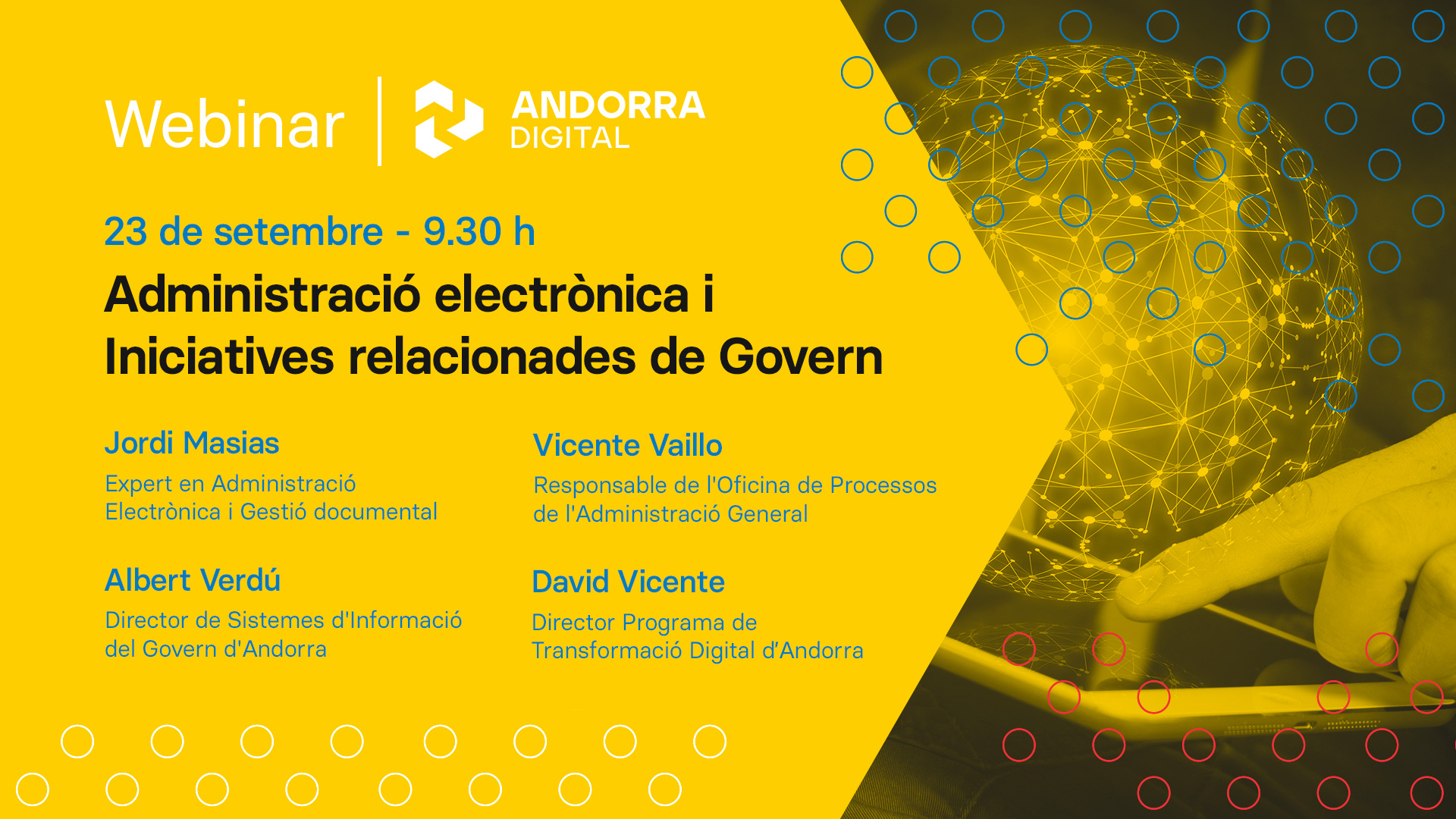 Webinar Andorra Digital - Administració electrònica i Iniciatives relacionades de Govern